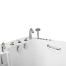 Ella Wheelchair Transfer 36"x55" Acrylic Air and Hydro Massage and Heated Seat Walk-In Bathtub with Left Outward Swing Door, 5 Piece Fast Fill Faucet, 2" Dual Drain 10