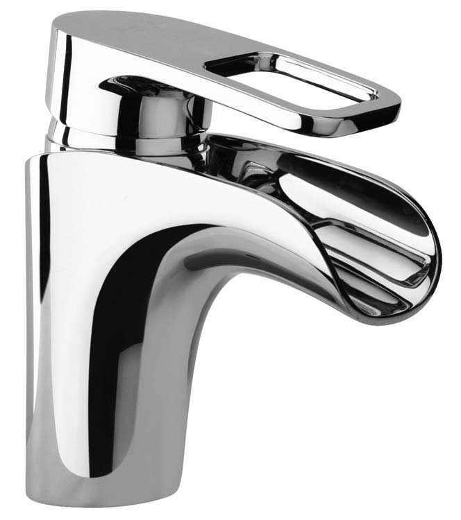 Jewel Faucets Single Loop Handle Lavatory Faucet With Waterfall Spout Designer Finish 10212-X