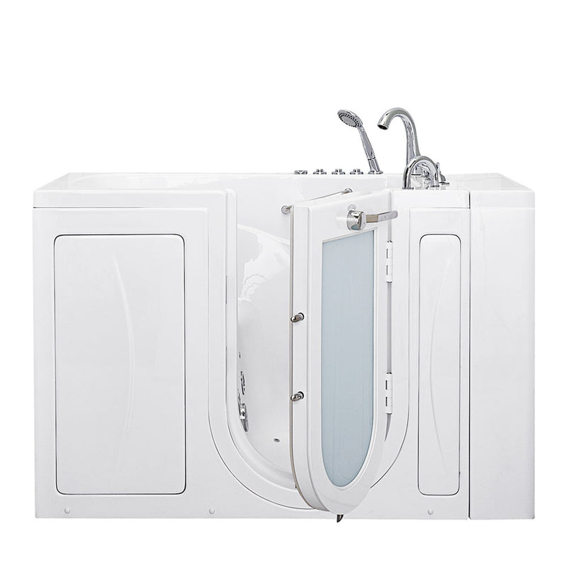 Ella Capri 30"x52" Acrylic Air and Hydro Massage Walk-In Bathtub with Right Outward Swing Door, 5 Piece Fast Fill Faucet, 2" Dual Drain 11