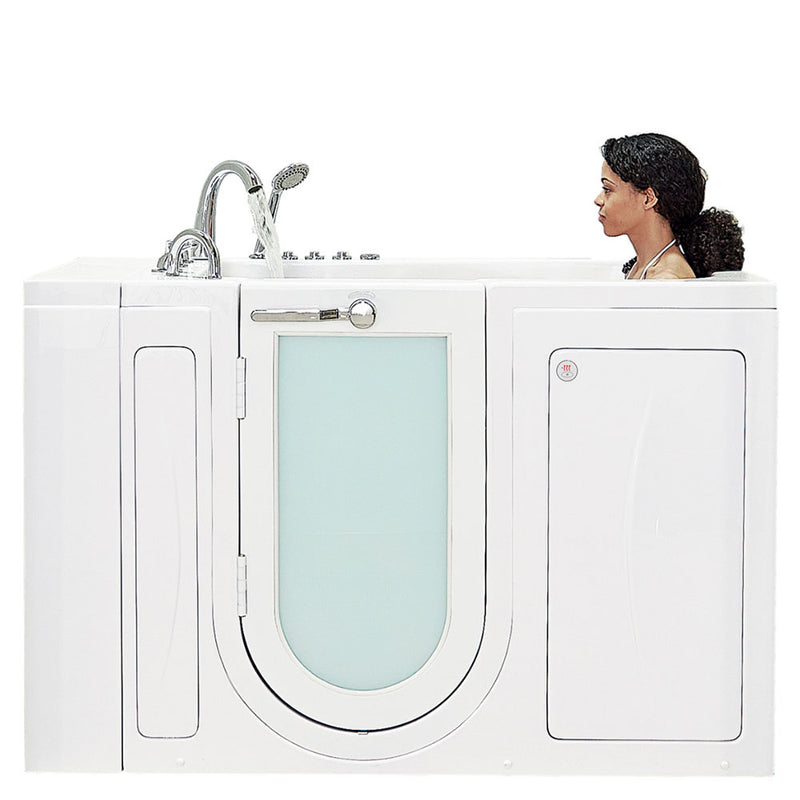 Ella Monaco 32"x52" Acrylic Air and Hydro Massage and Heated Seat Walk-In Bathtub with Left Outward Swing Door, 5 Piece Fast Fill Faucet, 2" Dual Drain 11
