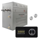 Superior Encore Steam Generator by Steam Planet, Self-Draining Bluetooth Capable Steam Shower Kit, Horizontal Digital Keypad in Black with Built-in Temperature Sensor, Upgraded Keypad Connection Cable, Aromatherapy Steam Head for Perfect Steam