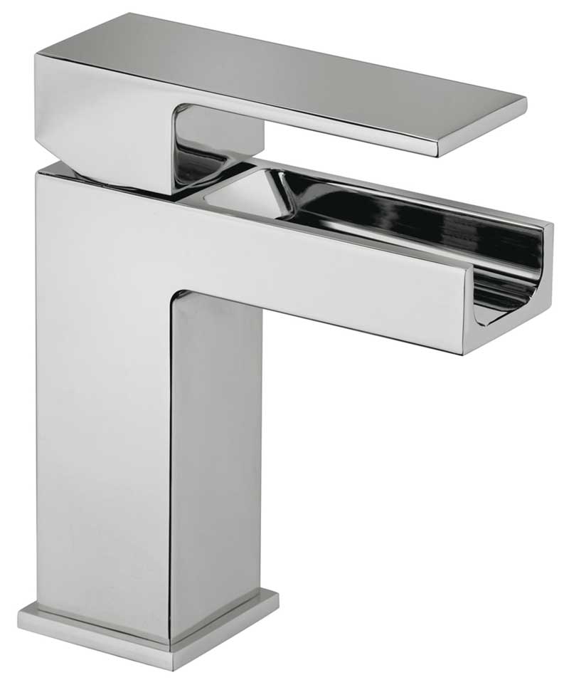 Jewel Faucets Chrome Single Blade Handle Lavatory Faucet With Waterfall Spout 12211WFS