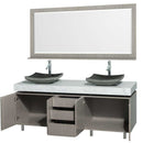 Wyndham Collection Malibu 72" Double Bathroom Vanity Set - Gray Oak Finish with White Carrera Marble Counter WC-CG3000-72-GROAK-WHTCAR 5