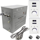Superior Steam Shower Generator 12kW Dual Keypad DeLuxe System, Self Draining - White Keypad