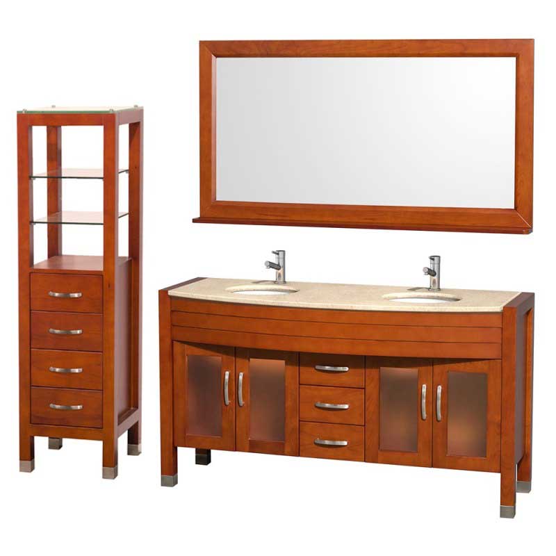 Wyndham Collection Daytona 60" Double Bathroom Vanity Set - Cherry WC-A-W2200-60-CH-SET 4