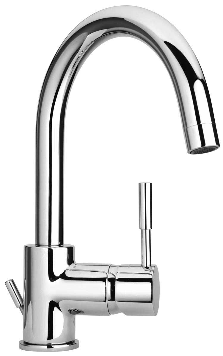 Jewel Faucets Chrome Single Lever Handle Lavatory Faucet With Goose Neck Spout 16250