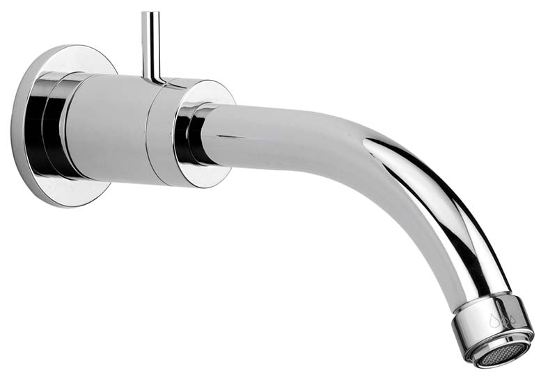 Jewel Faucets Single Hole Wall Mount Lavatory Faucet With Control on the Spout, Designer Finish 16681-X