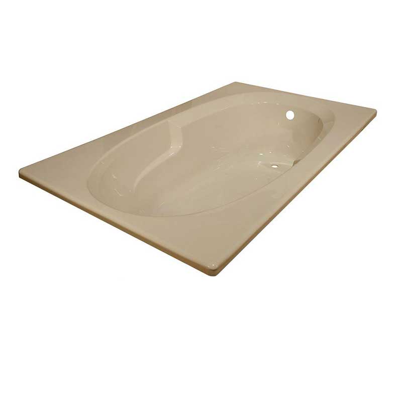 Lyons Industries Classic 6 ft. Reversible Drain Heated Soaking Tub in Almond