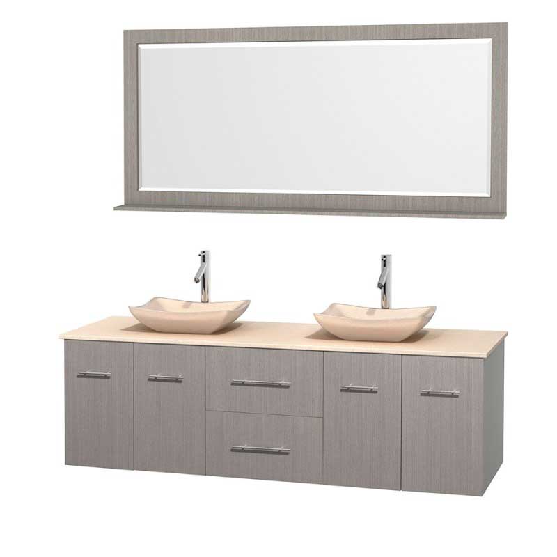 Wyndham Collection Centra 72" Double Bathroom Vanity Set for Vessel Sinks - Gray Oak WC-WHE009-72-DBL-VAN-GRO 3