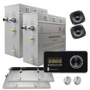 Superior Encore Steam Generator by Steam Planet, Self-Draining Bluetooth Capable Steam Shower Kit, Horizontal Digital Keypad in Black with Built-in Temperature Sensor, Upgraded Keypad Connection Cable, Aromatherapy Steam Head for Perfect Steam