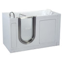 Ella's Deluxe Soaking Acrylic Walk In Bath (03057), 80 Sec. Fast Drain, 29.5W x 55L (59 with Expansion Kit) x 38H, Left Side Door and Drain, White