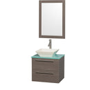 Wyndham Collection Amare 24" Wall-Mounted Bathroom Vanity Set with Vessel Sink - Gray Oak WC-R4100-24-GROAK 4
