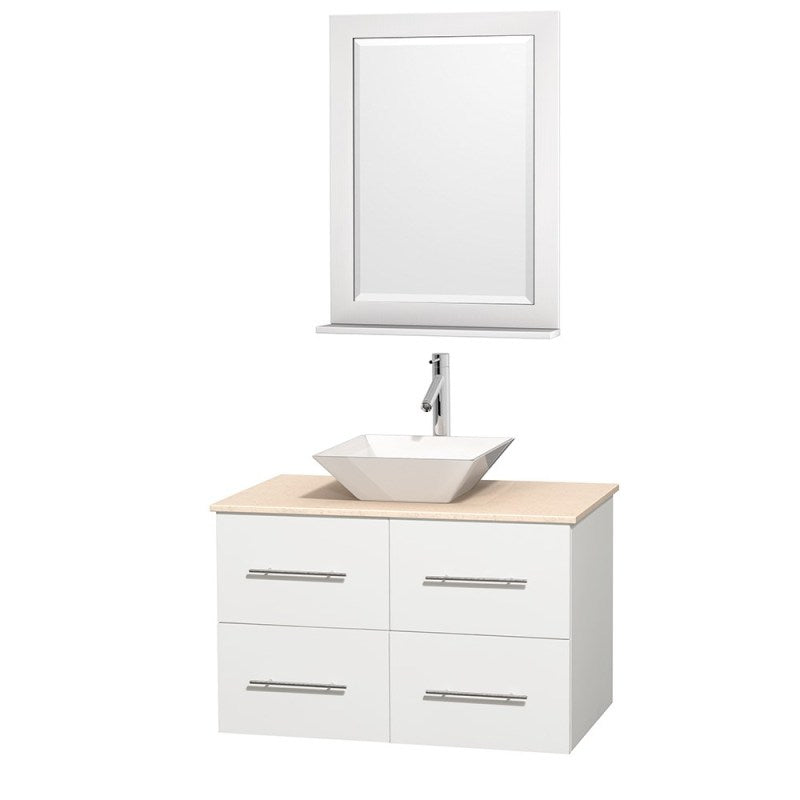 Wyndham Collection Centra 36" Single Bathroom Vanity Set for Vessel Sink - Matte White WC-WHE009-36-SGL-VAN-WHT 4