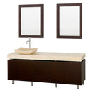 Wyndham Collection Malibu 72" Single Bathroom Vanity Set - Espresso Finish with Ivory Marble Counter WC-CG3000-72-ESP-IVO-SINGLE 2