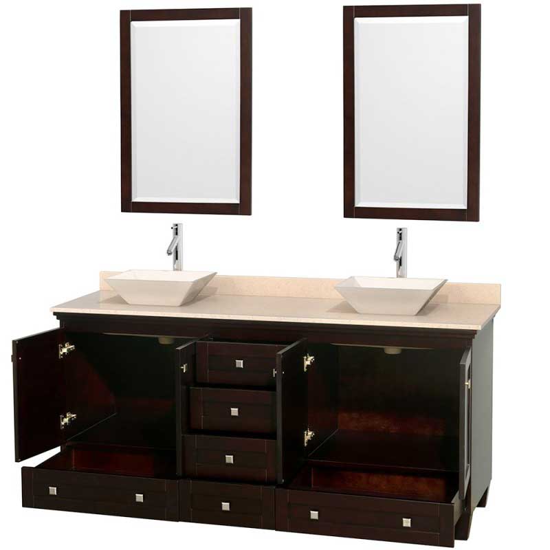 Wyndham Collection Acclaim 72" Double Bathroom Vanity for Vessel Sinks - Espresso WC-CG8000-72-DBL-VAN-ESP 7