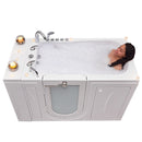 Ella Monaco 32"x52" Acrylic Air and Hydro Massage and Heated Seat Walk-In Bathtub with Left Outward Swing Door, 5 Piece Fast Fill Faucet, 2" Dual Drain 2