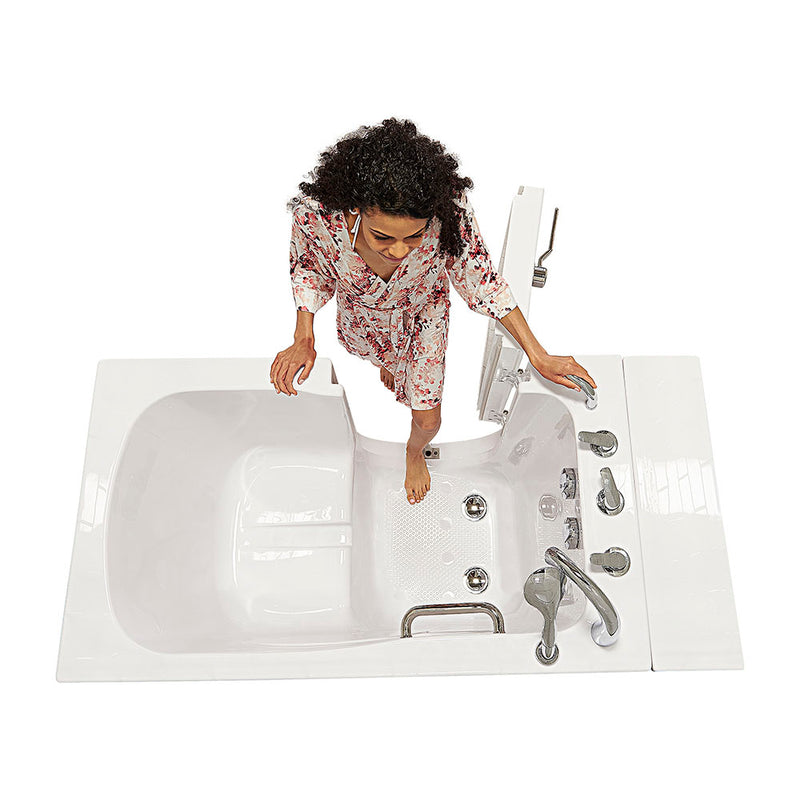 Ella Capri 30"x52" Acrylic Soaking Walk-In-Bathtub, Left Outward Swing Door, Heated Seat,  5 Piece Fast Fill Faucet, 2" Dual Drain 2