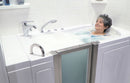 Ella Peitite 28"x52" Acrylic Air and Hydro Massage Walk-In Bathtub with Left Inward Swing Door, 2 Piece Fast Fill Faucet, 2" Dual Drain 2