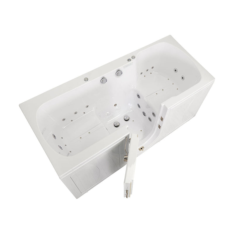 Ella Big4Two 36"x80" Hydro + Air Massage w/ Independent Foot Massage Acrylic Two Seat Walk-In-Bathtub, Left Outswing Door, No Faucet, 2" Dual Drain 2