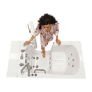 Ella Capri 30"x52" Acrylic Hydro Massage Walk-In Bathtub with Right Outward Swing Door, Heated Seat, 5 Piece Fast Fill Faucet, 2" Dual Drain 2