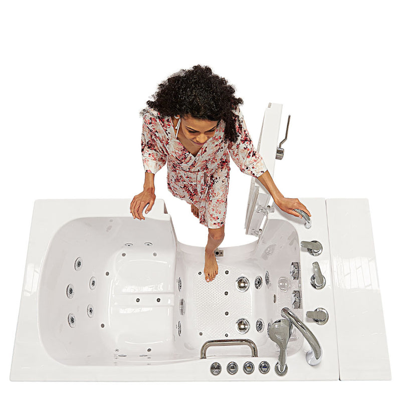 Ella Capri 30"x52" Acrylic Air and Hydro Massage Walk-In Bathtub with Left Outward Swing Door, 5 Piece Fast Fill Faucet, 2" Dual Drain 2