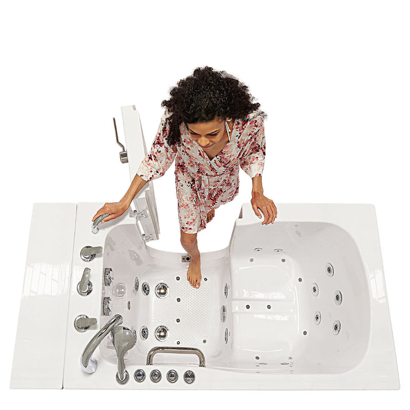 Ella Monaco 32"x52" Acrylic Air and Hydro Massage Walk-In Bathtub with Right Outward Swing Door, 5 Piece Fast Fill Faucet, 2" Dual Drain 2