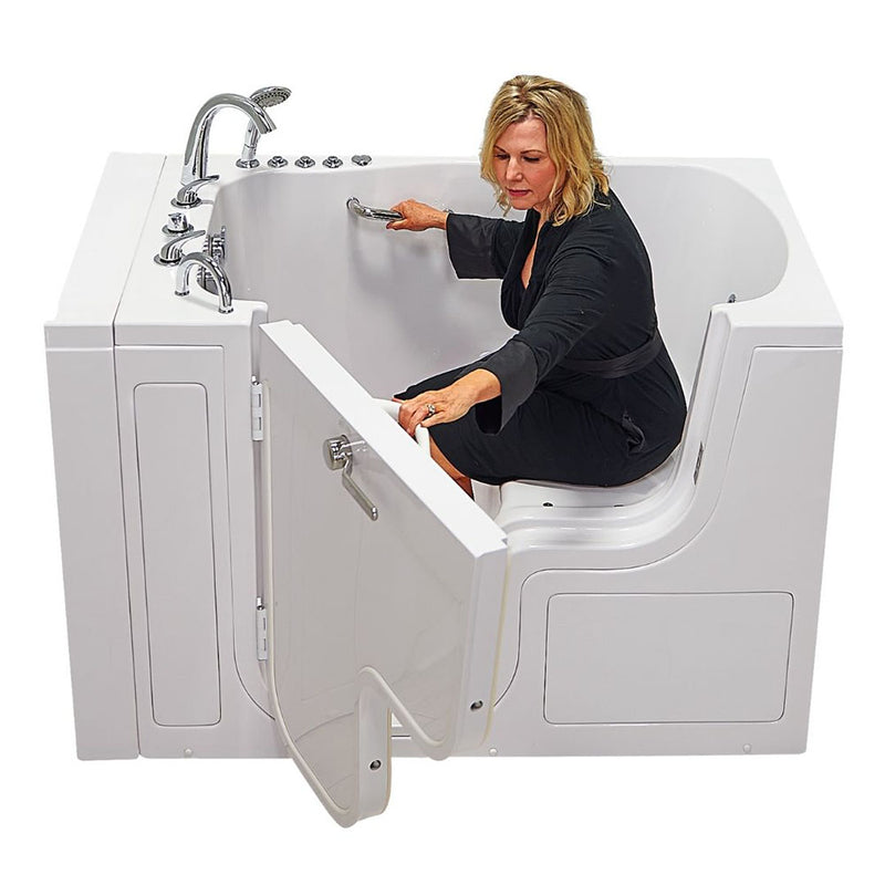 Ella Wheelchair Transfer 36"x55" Acrylic Air and Hydro Massage Walk-In Bathtub with Left Outward Swing Door, 5 Piece Fast Fill Faucet, 2" Dual Drain 2