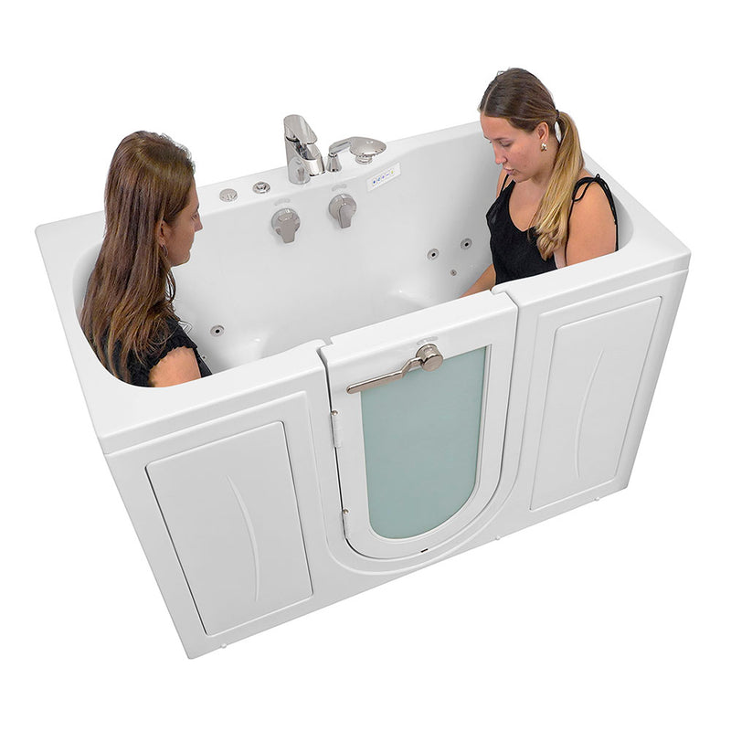 Ella Tub4Two 32"x60" Hydro + Air Massage w/ Independent Foot Massage Acrylic Two Seat Walk in Tub, Left Outswing Door, 2 Piece Fast Fill Faucet, 2" Dual Drains 2