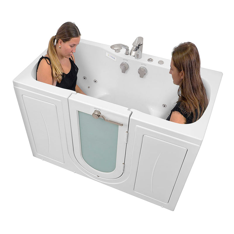 Ella Tub4Two 32"x60" Hydro + Air Massage w/ Independent Foot Massage Acrylic Two Seat Walk in Tub, Right Outswing Door, 2 Piece Fast Fill Faucet, 2" Dual Drains 2