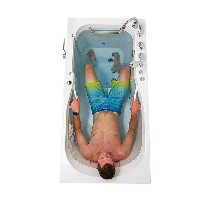 Ella Shak 36"x72" Acrylic Air and Hydro Massage w/ Independent Foot Massage Walk-In Bathtub , Left Outward Swing Door, 2" Dual Drain, Ella 5 Piece Fast Fill Faucet 2