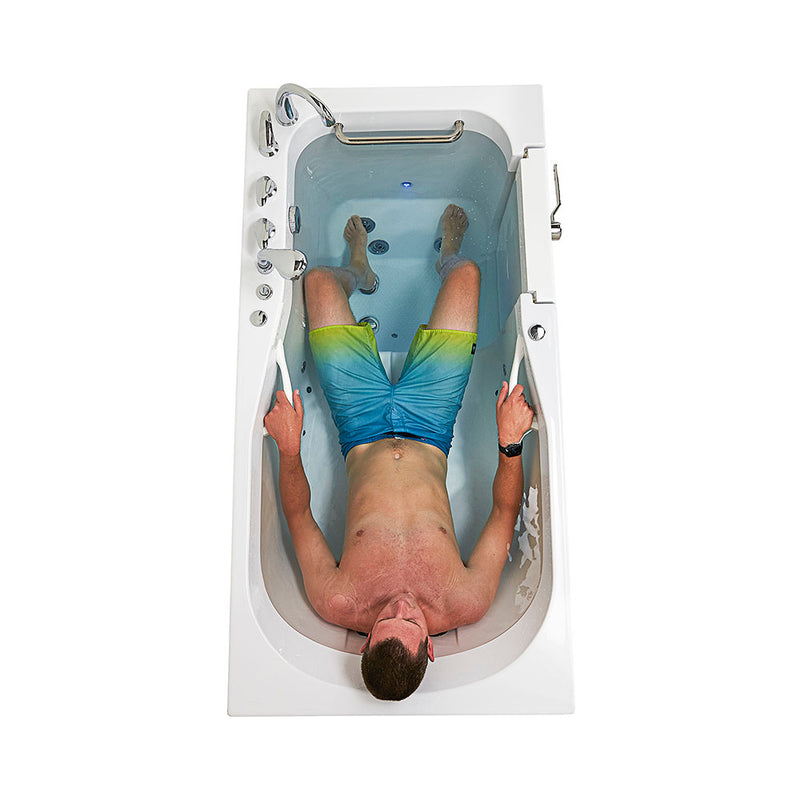 Ella Shak 36"x72" Acrylic Air and Hydro Massage w/ Independent Foot Massage Walk-In Bathtub , Right Outward Swing Door, 2" Dual Drain, Ella 5 Piece Fast Fill Faucet 2