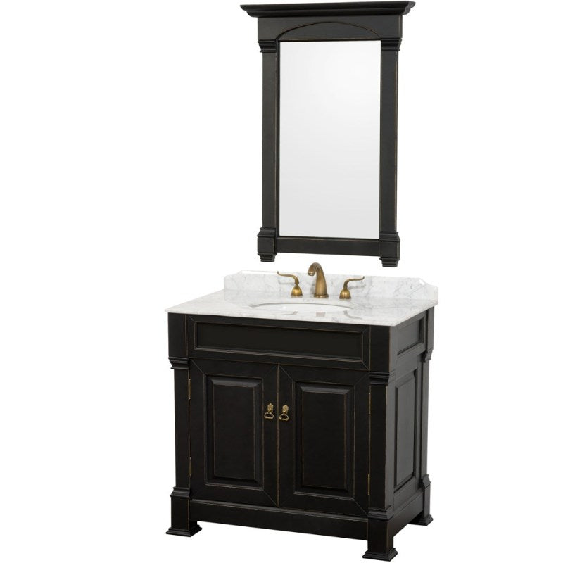 Wyndham Collection Andover 36" Traditional Bathroom Vanity Set - Black WC-TS36-BLK