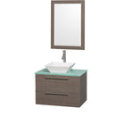 Wyndham Collection Amare 30" Wall-Mounted Bathroom Vanity Set with Vessel Sink - Gray Oak WC-R4100-30-GROAK
