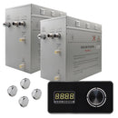 Superior Encore Steam Generator by Steam Planet, Self-Draining Bluetooth Capable Steam Shower Kit, Horizontal Digital Keypad in Black with Built-in Temperature Sensor, Upgraded Keypad Connection Cable, Aromatherapy Steam Head for Perfect Steam