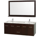 Wyndham Collection Centra 60" Double Bathroom Vanity for Undermount Sinks - Espresso WC-WHE009-60-DBL-VAN-ESP- 2