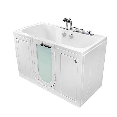 Ella's Bubbles O2SA3260AMH-HB-R Tub4Two Air Massage and Microbubble Acrylic Walk-in Tub with Heated Seat, Right Outward Swing Door, Ella 5pc. Fast-Fill Faucet, Dual 2" Drains, 32" x 60" x 42", White