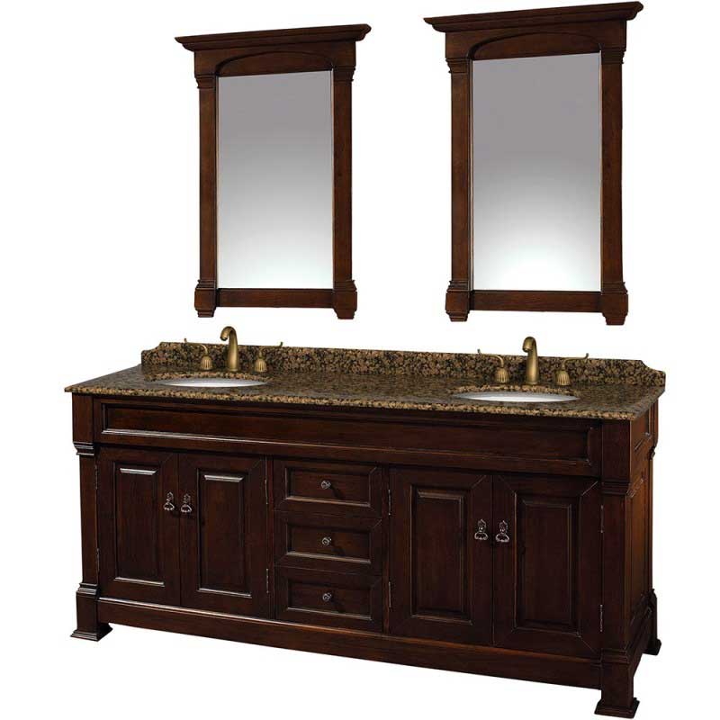Wyndham Collection Andover 72" Traditional Bathroom Double Vanity Set - Dark Cherry WC-TD72-DKCH 3
