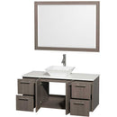 Wyndham Collection Amare 48" Wall-Mounted Bathroom Vanity Set with Vessel Sink - Gray Oak WC-R4100-48-GROAK 2