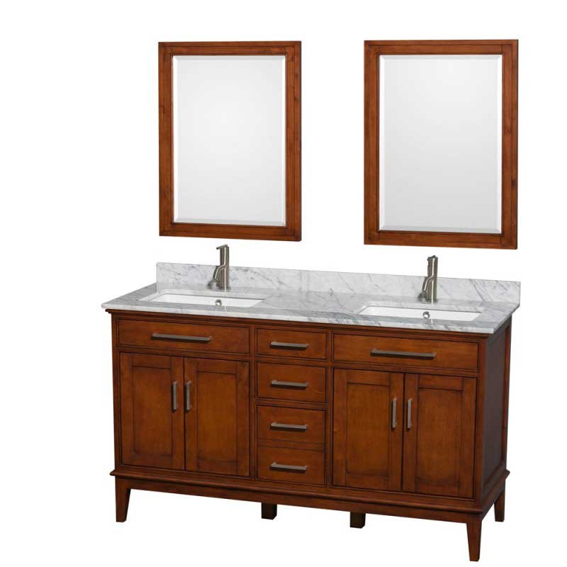 Wyndham Collection Hatton 60" Double Bathroom Vanity - Light Chestnut WC-1616-60-DBL-VAN-CLT