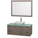 Wyndham Collection Amare 48" Wall-Mounted Bathroom Vanity Set with Vessel Sink - Gray Oak WC-R4100-48-GROAK 6