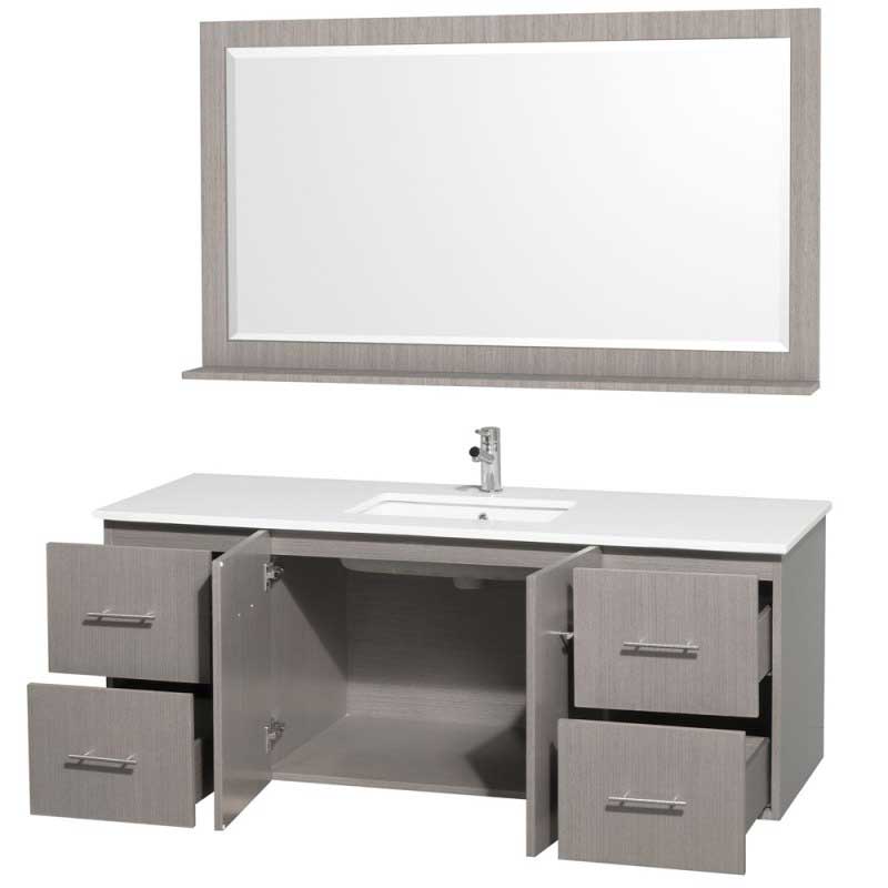 Wyndham Collection Centra 60" Single Bathroom Vanity for Undermount Sinks - Gray Oak WC-WHE009-60-SGL-VAN-GRO- 5