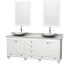 Wyndham Collection Acclaim 80" Double Bathroom Vanity for Vessel Sinks - White WC-CG8000-80-DBL-VAN-WHT 5