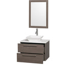 Wyndham Collection Amare 30" Wall-Mounted Bathroom Vanity Set with Vessel Sink - Gray Oak WC-R4100-30-GROAK 3
