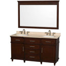 Wyndham Collection Berkeley 60" Double Bathroom Vanity - Dark Chestnut WC-1717-60-DBL-CDK