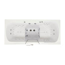 Ella Big4Two 36"x80" Hydro + Air Massage w/ Independent Foot Massage Acrylic Two Seat Walk-In-Bathtub, Left Outswing Door, Heated Seats, No Faucet, 2" Dual Drain 3