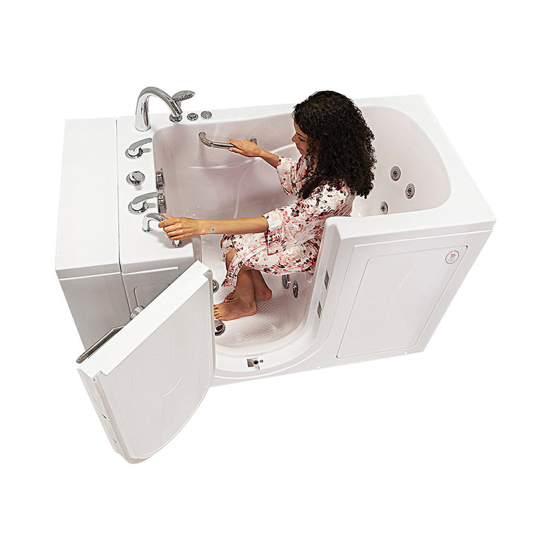 Ella Capri 30"x52" Acrylic Hydro Massage Walk-In Bathtub with Left Outward Swing Door, Heated Seat, 5 Piece Fast Fill Faucet, 2" Dual Drain 3