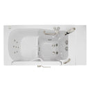 Ella Wheelchair Transfer 32"x52" Acrylic Hydro Massage Walk-In Bathtub with Right Outward Swing Door, 2 Piece Fast Fill Faucet, 2" Dual Drain 3