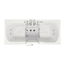 Ella Big4Two 36"x80" Hydro + Air Massage w/ Independent Foot Massage Acrylic Two Seat Walk-In-Bathtub, Left Outswing Door, 2x2 Piece Fast Fill Faucet, 2" Dual Drain 3