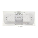 Ella Big4Two 36"x80" Hydro + Air Massage w/ Independent Foot Massage Acrylic Two Seat Walk-In-Bathtub, Right Outswing Door, 2x2 Piece Fast Fill Faucet, 2" Dual Drain 3