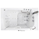 Ella Wheelchair Transfer 32"x52" Acrylic Air and Hydro Massage and Heated Seat Walk-In Bathtub with Right Outward Swing Door, 2 Piece Fast Fill Faucet, 2" Dual Drain 5